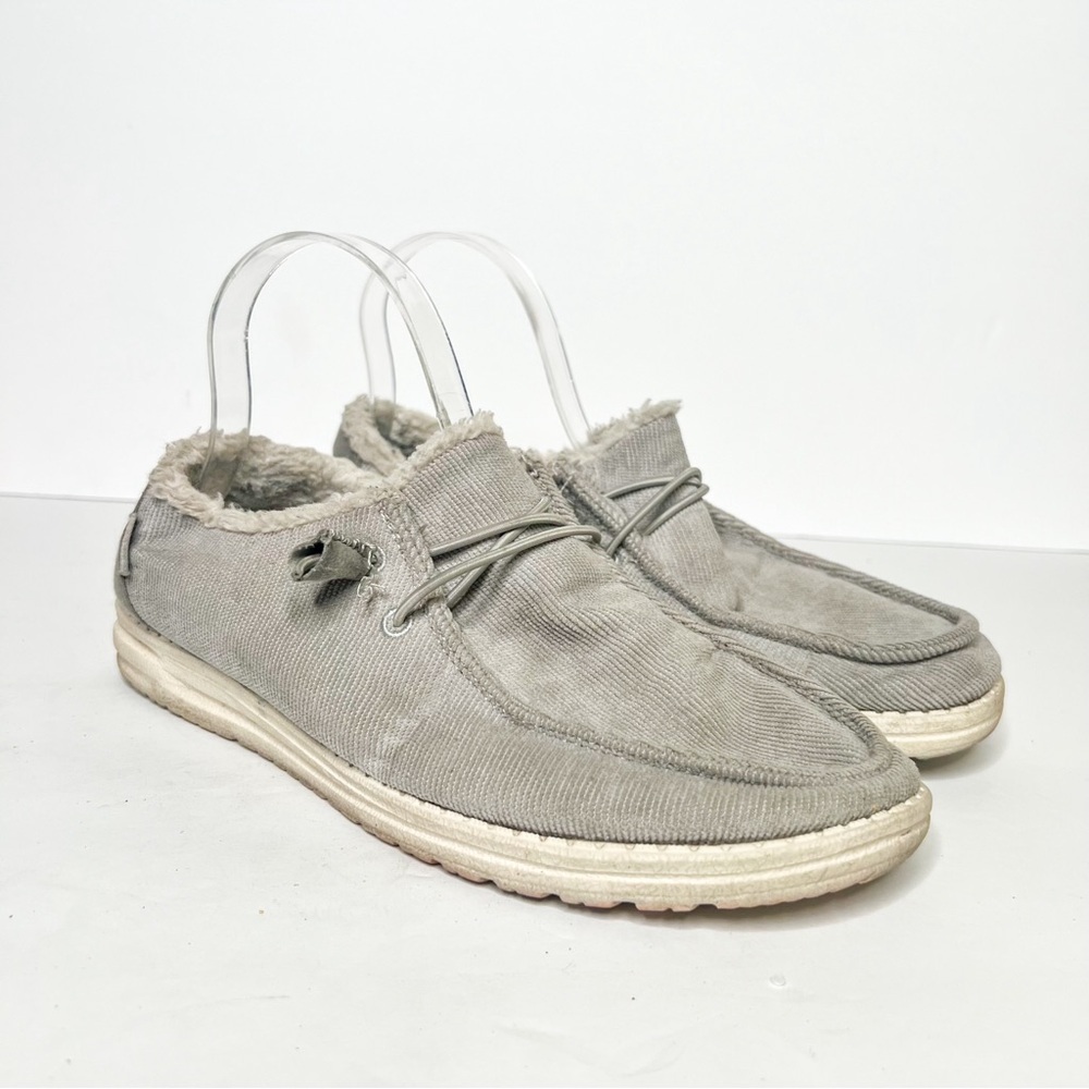 Hey Dude Wendy Corduroy Grey Size 10 Women’s Fur Lined